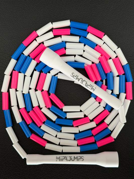 Beyaz-Pembe-Lacivert Mix Boncuklu İp